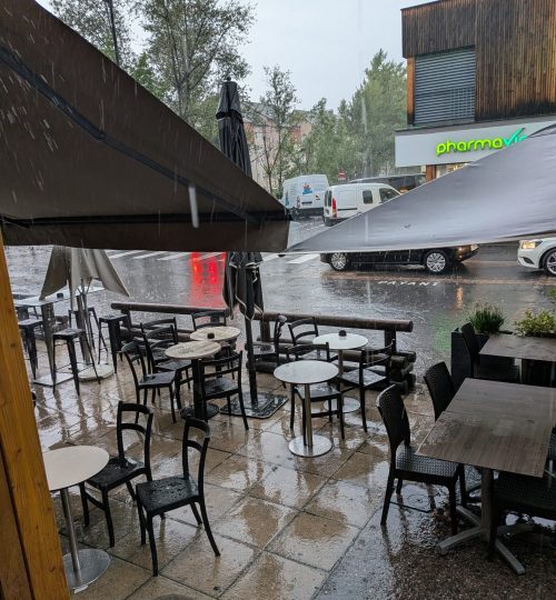 The weather couldn't last....cloudburst in Briancon, France
